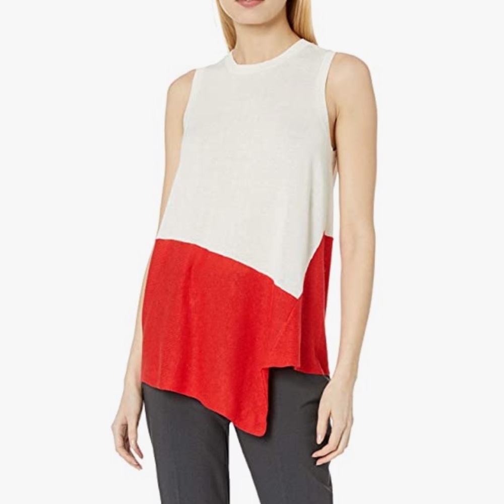 Anne Klein Sleeveless Asymmetric Top XS